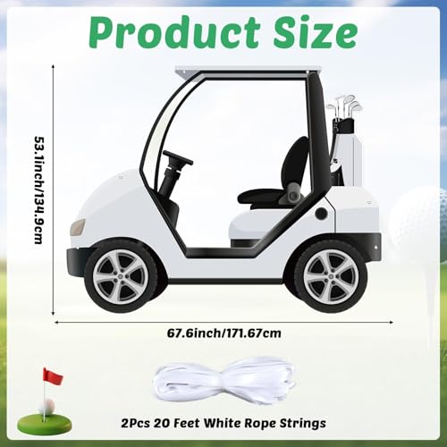 Golf Theme Party Decoration Golf Cart Shaped Photo Backdrop Let’s Par-Tee Theme Photo Booth Props Hanging Banner for Kids ...