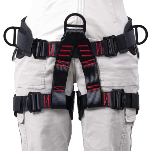 HandAcc Climbing Belts, Adjustable Thicken Professional Safety Belt, Climbing Gear for Tree Climbing, Fire Rescue, Roofin...