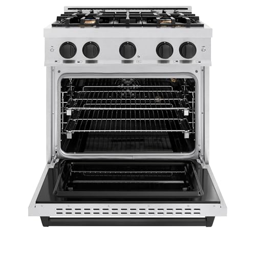 ZLINE Autograph Edition 30 in. 4.2 cu. ft. Classic Gas Range with 4 Burner Cooktop and Convection Gas Oven in Satin Stainl...