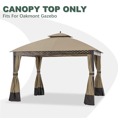 JANCANOPY Replacement Cover for 10X12Ft Oakmont Gazebo L-GZ1188PST-A,Pinehurst Gazebo L-GZ1188PST,Khaki