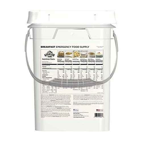 Breakfast Variety Kit Emergency Food Supply, 162 Servings, 20 Year Shelf Life, 6 Breakfast Varieties - Dehydrated Meals, Survival Food Camping Essentials, 4 Gallon Bucket