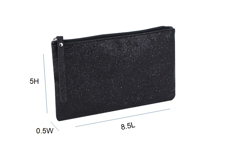 RITTZI Celestial Glitter Makeup Pouch – Seven Stunning Shades - Festive Cosmetic Bag (Twilight Black)