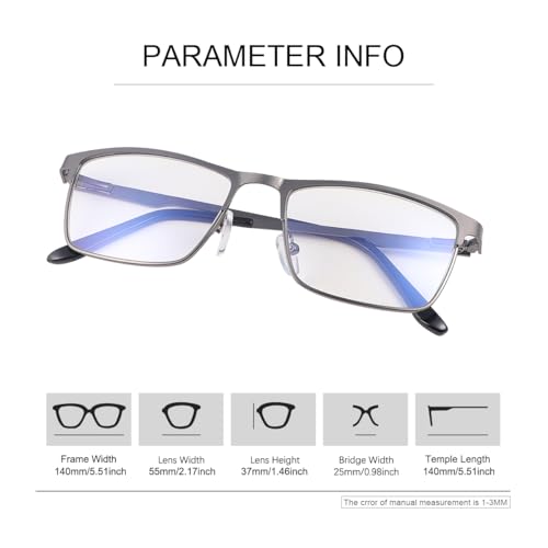 YIMI Mens Blue Light Glasses Men Computer Gaming BlueLight Blocking Glasses Metal Anti Eyestrain Clear Lens Eye Protection