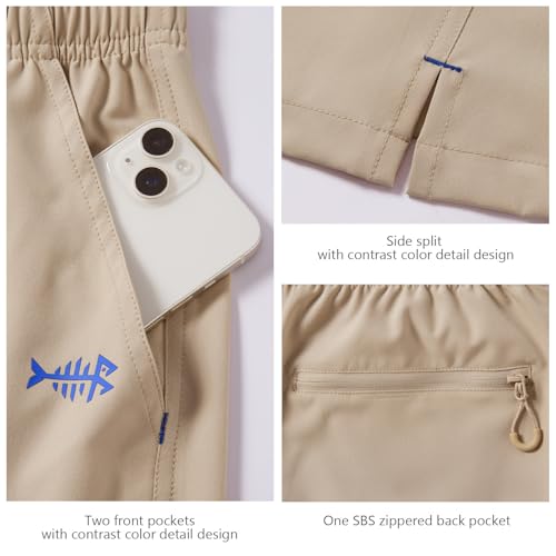 BASSDASH Men’s 7” Fishing Shorts UPF 50+ Lightweight Water Resistant Quick Dry for Hiking with Zipper Pocket FP06M