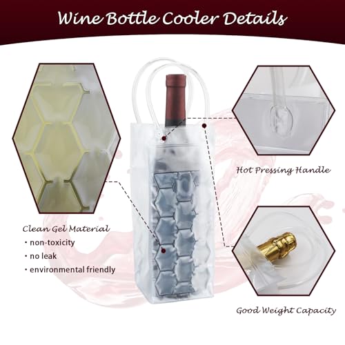 Ice Wine Bag, Beer Cooler, Wine Refrigerator, Wine Bottle Cooler, Portable Folding Transparent Beer Bag, Suitable for Cham...