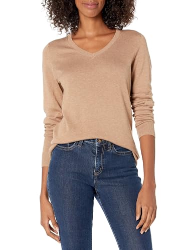 Amazon Essentials Women's Regular-Fit Lightweight Long-Sleeve V-Neck Sweater (Available in Plus Size)