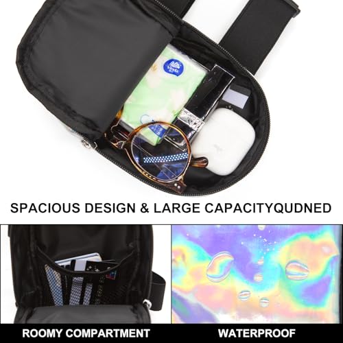Long Keeper Holographic Thigh Bag for Women Adjustable Carnival Leg Bag Colorful Fashion Rave Phone Holder for Party Trave...