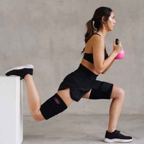 Sports Research Sweet Sweat Thigh Trimmers for Men & Women Increases Sweat & Activity to the Thighs during Exercise (Pink, Large)