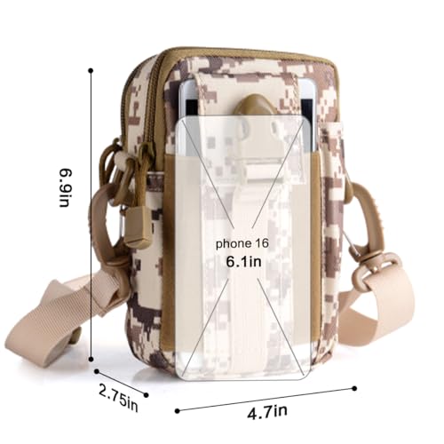 Tactical Molle Pouch - Outdoor Sports Waist Bag, Hiking Multi-Purpose Phone Pouch, Durable & Water-Resistant for Camping, ...