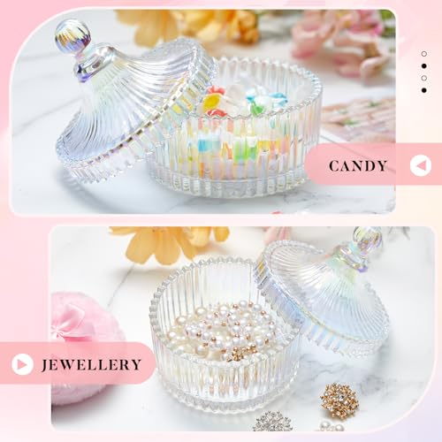 Tioncy 3 Pcs Large Body Powder Puff and Container Valentine's Day gift Powder Container with Puff Crystal Case Soft Washab...