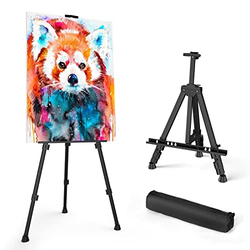 Art Painting Artist Easel Stand, Portable Adjustable Aluminum Metal Tripod Display Easel with Bag, Height from 17 to 66 in...