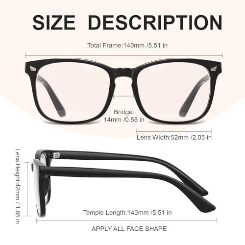hunsquer Blue Light Glasses for Woman/Men Computer Blue Light Glasses