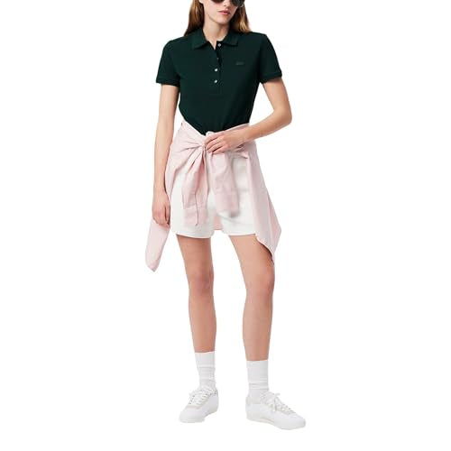 Lacoste Women's Short Sleeve Slim Fit Stretch Pique Polo Shirt