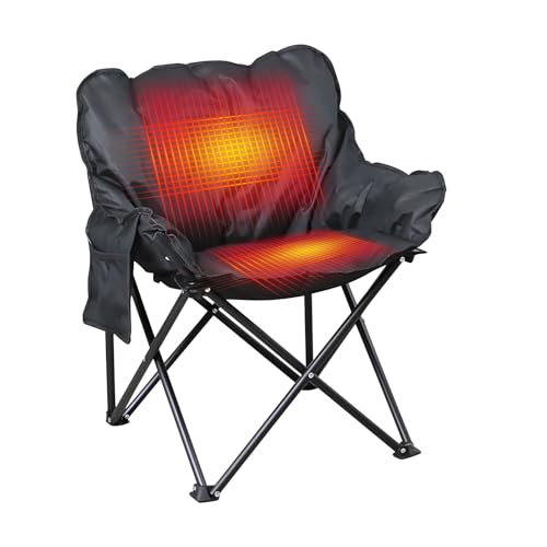 Tuygn Bending Heating Camp Chair,3 Heat Settings Travel Friendly Strap Permanent Construction Outdoor Amusement Essential ...