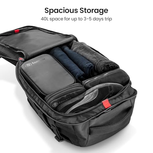 tomtoc Travel Backpack 40L, TSA Friendly Flight Approved Carry-on Luggage Hand Water-resistant Lightweight Business Rucksa...