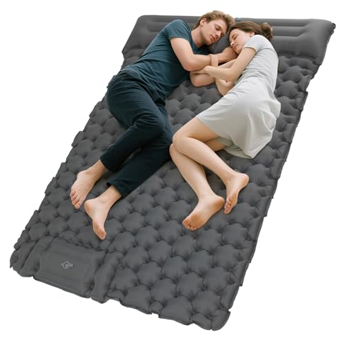 KingCamp Sleeping Pad for Camping, Ultralight Connectable Inflatable Sleeping Pad Camping Mattress with 6.3" Built-in Pill...
