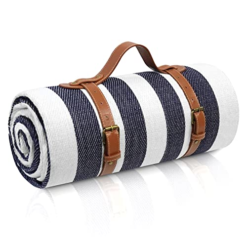 sapsisel 80”x 80” Picnic Blanket Extra Large, Waterproof and Foldable Beach Blanket, 3-Layer Outdoor Blanket for 6 to 8 Ad...