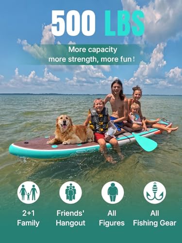 Niphean (Extra Large) Inflatable Paddle Board, SUP for 2+1 People/Family and 4-Layer Insulated Paddle Board Cooler Box