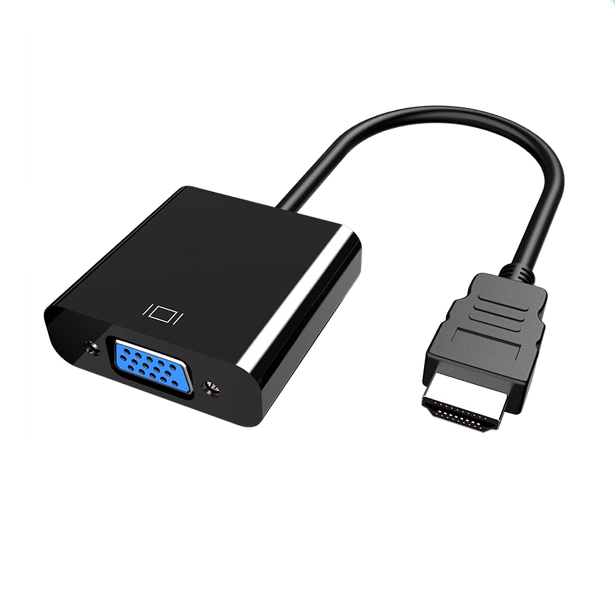 Yikuer Hdmi To Vga, Gold-Plated Hdmi To Vga Adapter, Male To Female For Computer, Desktop, Laptop, Pc, Monitor, Projector, Hdtv,