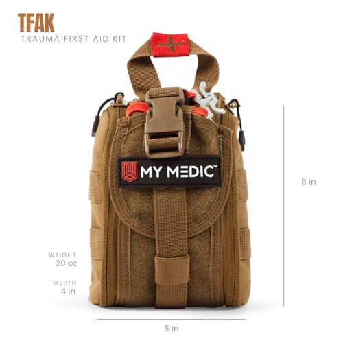 MY MEDIC TFAK Trauma First Aid Kit - Emergency Medical Rescue Gear Bag & Tactical Survival Supplies for Hunting, Hiking, C...