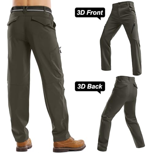 Jessie Kidden Mens Waterproof Hiking Pants, Outdoor Snow Ski Fishing Fleece Lined Insulated Soft Shell Winter Pants