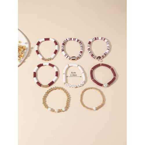 Artlunar Game Day Football Charm Bracelet: Stackable Sports Jewelry for Moms & Dads - Perfect for Football Fans