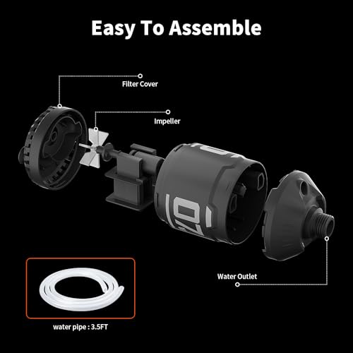 ERAARK 160GPH 7.5W Submersible Water Pump Ultra Quiet Small Fountain Pump for Aquariums, Fish Tank, Pond, Hydroponics