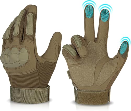 KUMGIM Tactical Gloves for Men, Motorcycle Military Combat Gloves Black Airsoft Gloves Touchscreen for Airsoft Outdoor Hun...