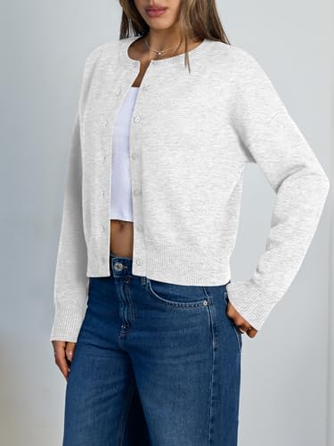 Trendy Queen Cropped Cardigan Sweaters for Women Lightweight Y2k Fall Outfits Spring Fashion Clothes 2026