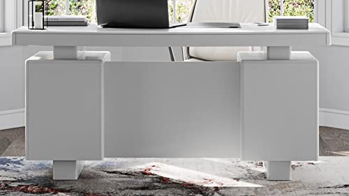 ZURI Modern Monroe Desk - Fixed Height - White