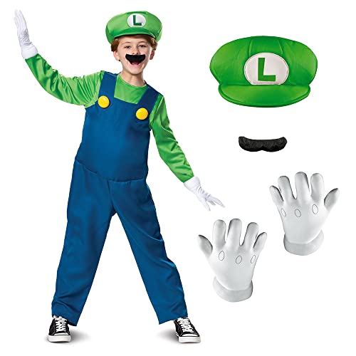 Nintendo Super Mario Brothers Boys Luigi Deluxe Costume
