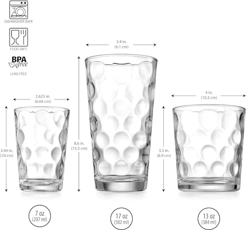 Home Essentials 12-pc Galaxy Glassware - Drinking Glasses, Mixed Drinkware Set. Highball 17 oz. Rock 13 oz. Juice 7 oz. Gl...