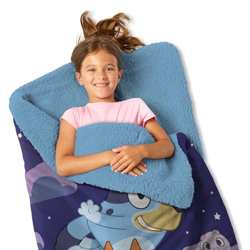 Silk Touch Sherpa Slumber Bag for Boys and Girls, Sleeping Bag with Zipper, 27 x 56 inches