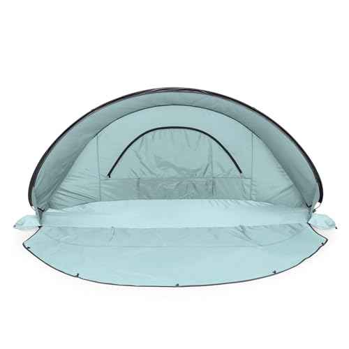 PICNIC TIME Manta Portable Beach Tent, Fully-Assembled Pop Up Tent, Beach Shade and Sun Shelter, Instant Outdoor Shade with Carrying Bag for Outdoors and UPF50+ UV Protection, (Light Blue)