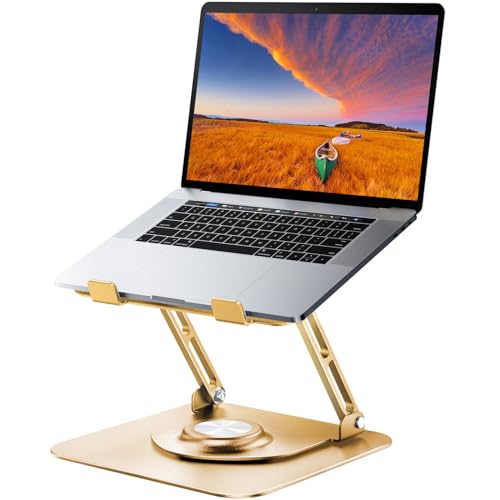JOYEKY Laptop Stand for Desk, Adjustable Computer Stand with 360° Rotating Base, Ergonomic Laptop Riser for Collaborative ...