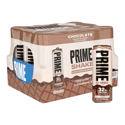 PRIME Protein Shake, Chocolate, 32g Protein for Muscle Support & Recovery, Ultra-Filtered Milk, Lactose Free, Low Sugar, L...