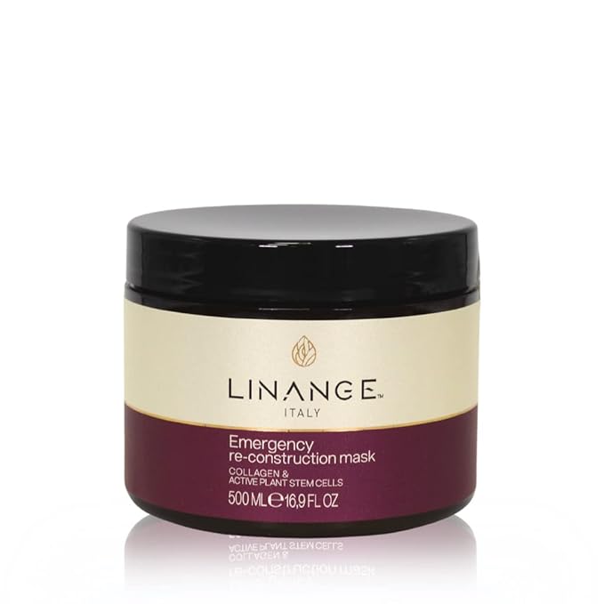 LINANGE Emergency Reconstruction Mask for Very Damaged Hair - Nourishing Hair Treatment, 500ml / 16.9 oz.
