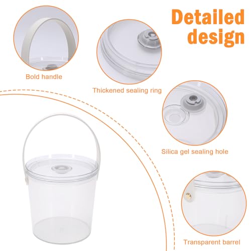 Mowhut Ice Bucket with Airtight Lid, Champagne Bucket with Handle, Plastic Beverage Tub for Parties, Bar Cart Accessories ...