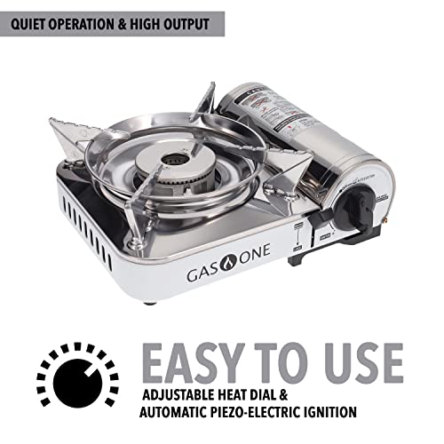 GasOne Emergency Gear Camping Mini Butane Portable Gas Stove with Carrying Case