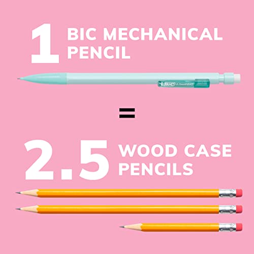 BIC Xtra-Smooth Pastel Mechanical Pencils with Erasers, Medium Point (0.7mm), 24-Count Pack, Bulk Mechanical Pencils for S...