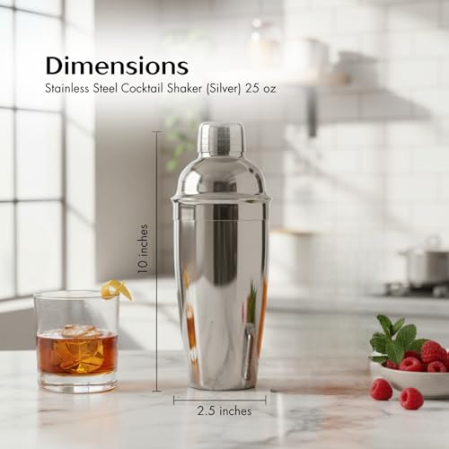 MAZDA Cocktail Shaker, 25oz Martini Shaker, Drink Bottle with Built-in Strainer, Bartender Professional Stainless Steel Ma...