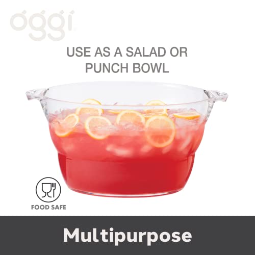 Oggi Acrylic Oval Party Tub - Clear Beverage Cooler w/Handles, Wine Cooler, Beer Chiller, Ideal Party Tubs for Drinks, Use...