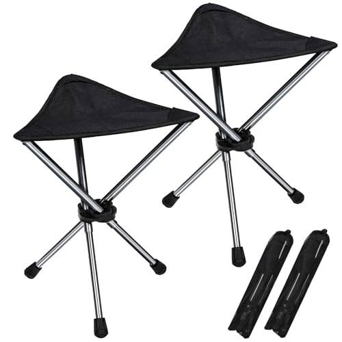 REDCAMP 2 Pack Ultralight Camping stools with Retractable Legs, Portable 3 Legged Tripod Camping Stools for Adults Fishing...