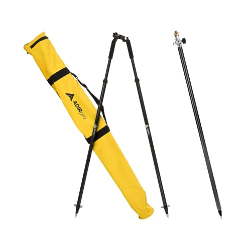AdirPro 8.5-Foot Carbon Fiber Prism Pole with Adjustable Tip, & AdirPro Prism Pole Bipod Bundle
