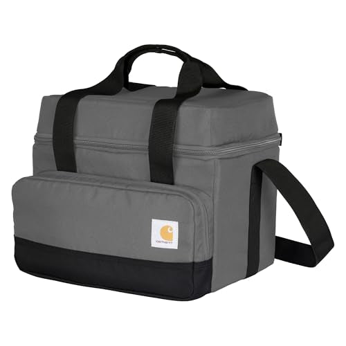 Carhartt Insulated Two Compartment Cooler, Durable Water Repellent Material W/Front Zippered Pocket for Camping, Beach & T...