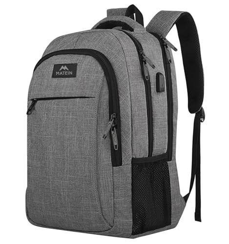 MATEIN Travel Laptop Backpack, Business Anti Theft Slim Sturdy Laptops Backpack with USB Charging Port, Water Resistant Co...