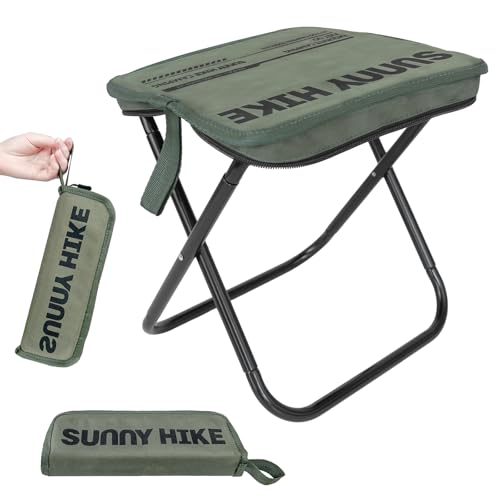 BOLGRLONG Portable Foldable Backpack Stool, Portable Chair Ultralight Collapsible Stool with Carry Bag for Outdoor Campin...