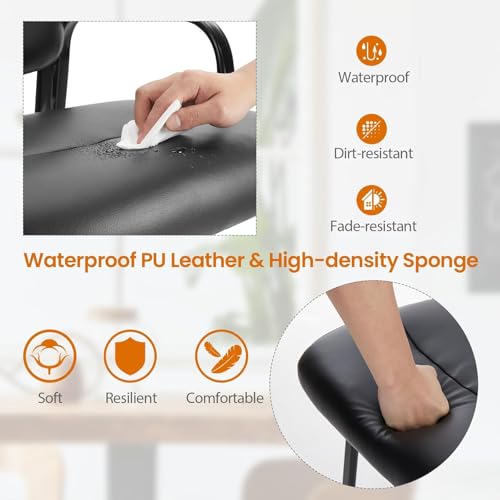 Sweetcrispy Leather Waiting Room Chair, Comfy Guest Chairs with Padded Arms for Reception Conference Side Office Desk Hom...