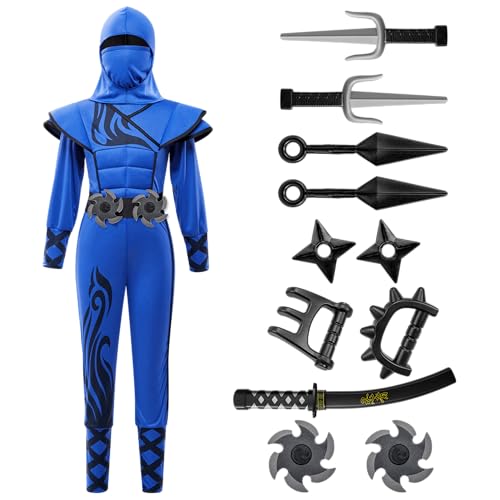 Spooktacular Creations Kids Halloween Ninja Costume, Ninja Costume for Boys, Teen Halloween Costumes for DressUp Themed Party