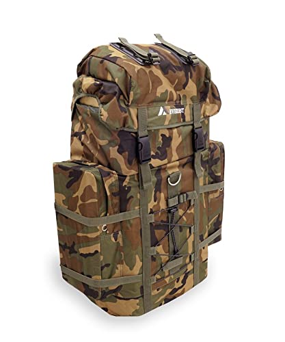 Everest Woodland Camo Hiking Pack, Camouflage, One Size